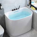 39.4″ Back To Wall Whirlpool Acrylic Soaking Bathtub - Japanese Style - Modern