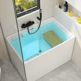 39.4″ Modern Freestanding Japanese Deep Soaking Bathtub Acrylic Rectangle