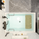 39.4″ Modern Freestanding Japanese Deep Soaking Bathtub Acrylic Rectangle