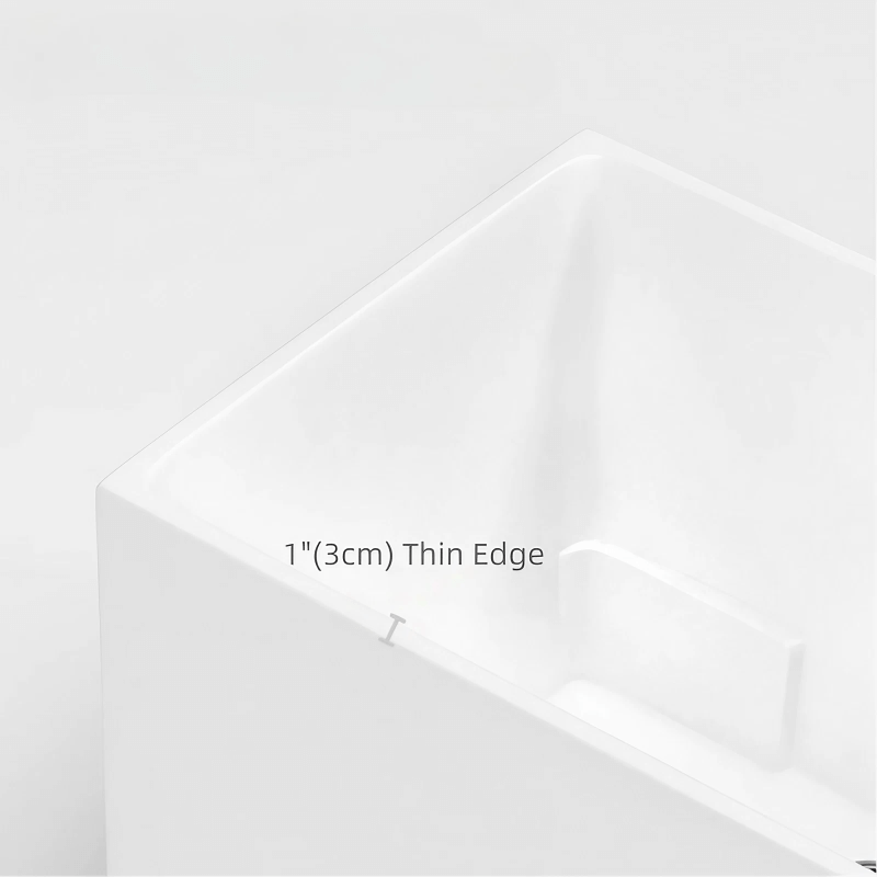 39.4″ Modern Freestanding Japanese Deep Soaking Bathtub Acrylic Rectangle
