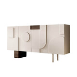 39.4" Modern White Birch Sideboard with Doors and 3 Shelves