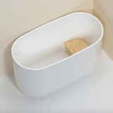 39.4″ Oval Freestanding Soaking Bathtub - Modern Acrylic Japanese Style