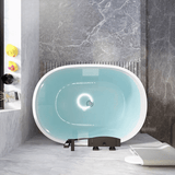 39.4″ Oval Freestanding Soaking Bathtub - Modern Acrylic Japanese Style