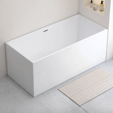 39.4″ Rectangle Modern Japanese Deep Soaking Tub - Acrylic Back to Wall Therapy