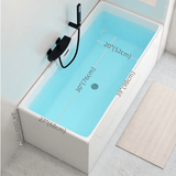 39.4″ Rectangle Modern Japanese Deep Soaking Tub - Acrylic Back to Wall Therapy