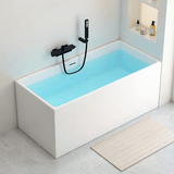 39.4″ Rectangle Modern Japanese Deep Soaking Tub - Acrylic Back to Wall Therapy