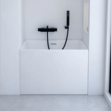 39.4″ Rectangle Modern Japanese Deep Soaking Tub - Acrylic Back to Wall Therapy