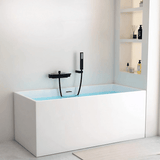 39.4″ Rectangle Modern Japanese Deep Soaking Tub - Acrylic Back to Wall Therapy