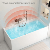 39.4″ Rectangle Modern Japanese Deep Soaking Tub - Acrylic Back to Wall Therapy