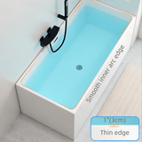 39.4″ Rectangle Modern Japanese Deep Soaking Tub - Acrylic Back to Wall Therapy