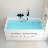 39.4″ Rectangle Modern Japanese Deep Soaking Tub - Acrylic Back to Wall Therapy