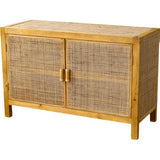 39" Modern Rattan Dresser with Shelves and Doors Included - Natural