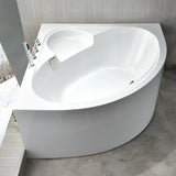 43.31″ Standalone Sector Corner Tub - Modern Acrylic Deep Soaking Therapy
