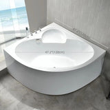 43.31″ Standalone Sector Corner Tub - Modern Acrylic Deep Soaking Therapy