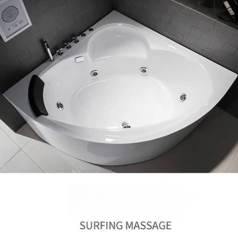 43.31″ Standalone Sector Corner Tub - Modern Acrylic Deep Soaking Therapy