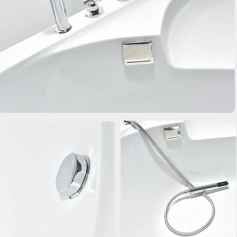 43.31″ Standalone Sector Corner Tub - Modern Acrylic Deep Soaking Therapy