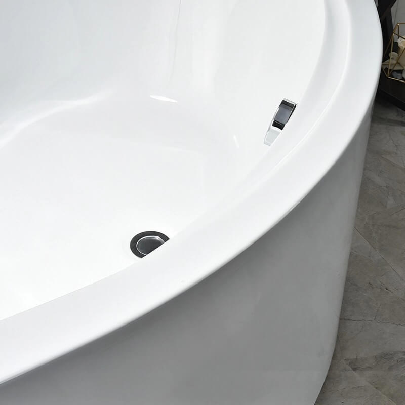 43.31″ Standalone Sector Corner Tub - Modern Acrylic Deep Soaking Therapy