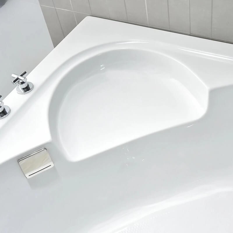 43.31″ Standalone Sector Corner Tub - Modern Acrylic Deep Soaking Therapy