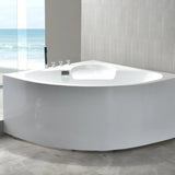 43.31″ Standalone Sector Corner Tub - Modern Acrylic Deep Soaking Therapy