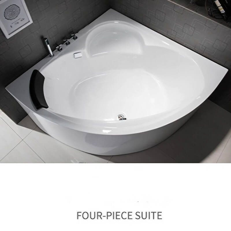43.31″ Standalone Sector Corner Tub - Modern Acrylic Deep Soaking Therapy