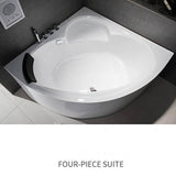 43.31″ Standalone Sector Corner Tub - Modern Acrylic Deep Soaking Therapy
