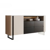 47.2" Modern Sideboard - Black & White, 2 Drawers, 2 Shelves, Doors Included, Engineered Wood