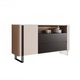 47.2" Modern Sideboard - Black & White, 2 Drawers, 2 Shelves, Doors Included, Engineered Wood