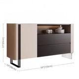 47.2" Modern Sideboard - Black & White, 2 Drawers, 2 Shelves, Doors Included, Engineered Wood