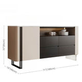 47.2" Modern Sideboard - Black & White, 2 Drawers, 2 Shelves, Doors Included, Engineered Wood