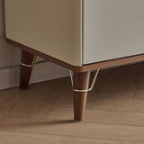47.2″ Modern Wood Sideboard with 3 Drawers, 4 Shelves - Champagne Color