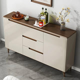 47.2″ Modern Wood Sideboard with 3 Drawers, 4 Shelves - Champagne Color
