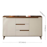 47.2″ Modern Wood Sideboard with 3 Drawers, 4 Shelves - Champagne Color
