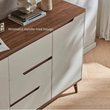 47.2″ Modern Wood Sideboard with 3 Drawers, 4 Shelves - Champagne Color