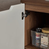 47.2″ Modern Wood Sideboard with 3 Drawers, 4 Shelves - Champagne Color