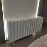 47.2″ White Engineered Wood Sideboard - French Style with Doors and 6 Shelves
