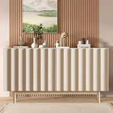 47.2″ White Engineered Wood Sideboard - French Style with Doors and 6 Shelves