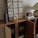 47.2″ White Wood Sideboard - Modern Style with Doors and Shelves