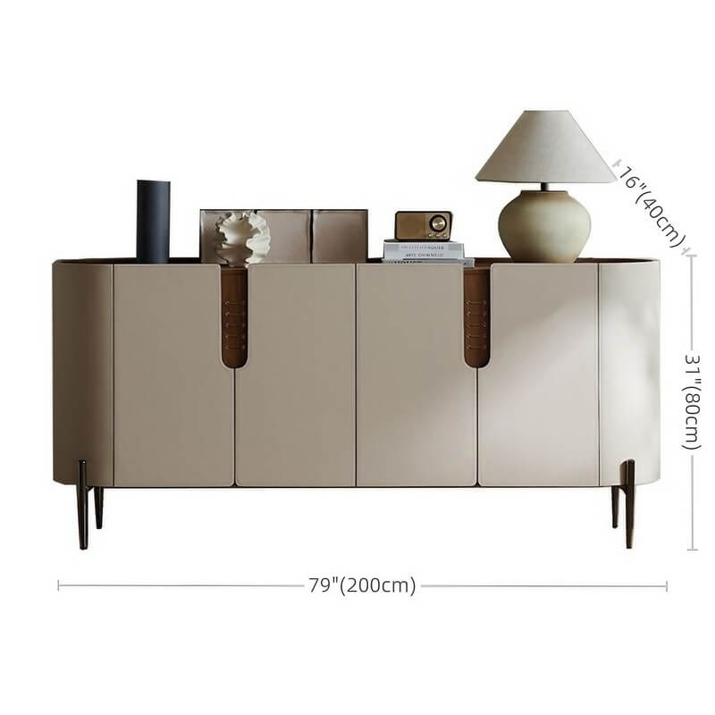47.2″ White Wood Sideboard - Modern Style with Doors and Shelves