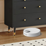 47" Modern Rattan Dresser with Drawers, Shelves, Doors - Warm White