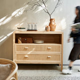 47" Rattan Dresser - 2 Drawers - Natural - Japandi Style