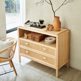 47" Rattan Dresser - 2 Drawers - Natural - Japandi Style