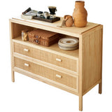 47" Rattan Dresser - 2 Drawers - Natural - Japandi Style