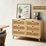 47" Rattan Dresser - 6 Drawers - Natural - Modern Chinese Style