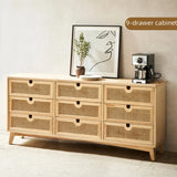 47" Rattan Dresser - 6 Drawers - Natural - Modern Chinese Style