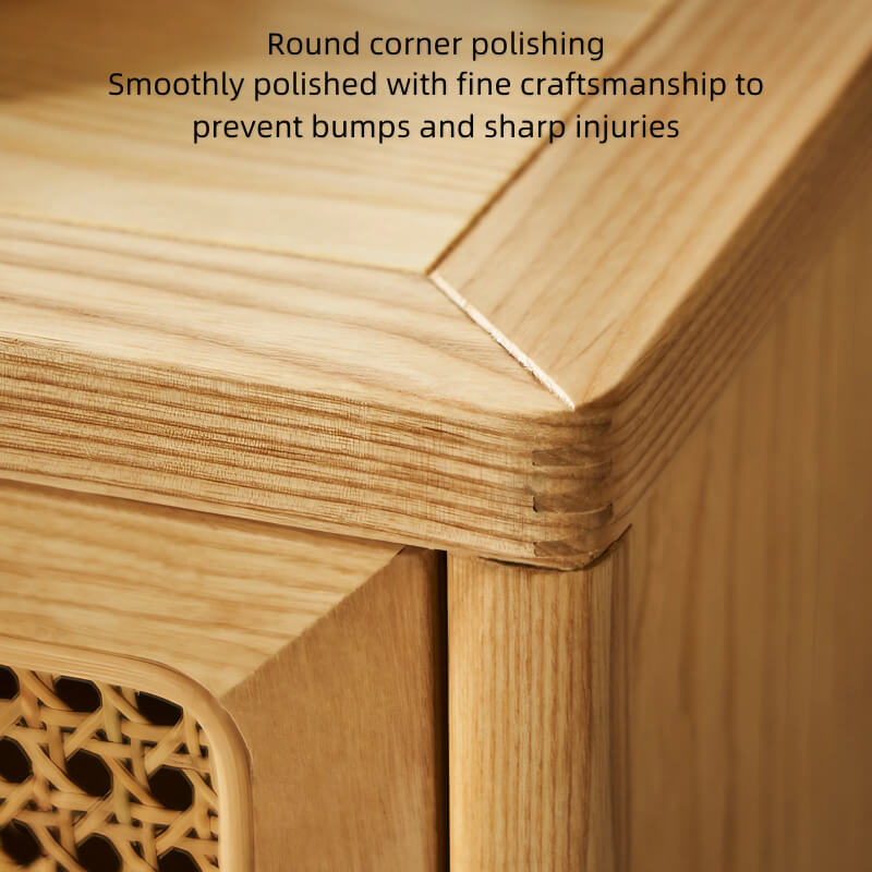 47" Rattan Dresser - 6 Drawers - Natural - Modern Chinese Style