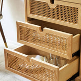 47" Rattan Dresser - 6 Drawers - Natural - Modern Chinese Style