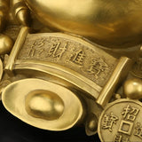 5.5″ Brass Money Frog Feng Shui Decor for Office Living Room