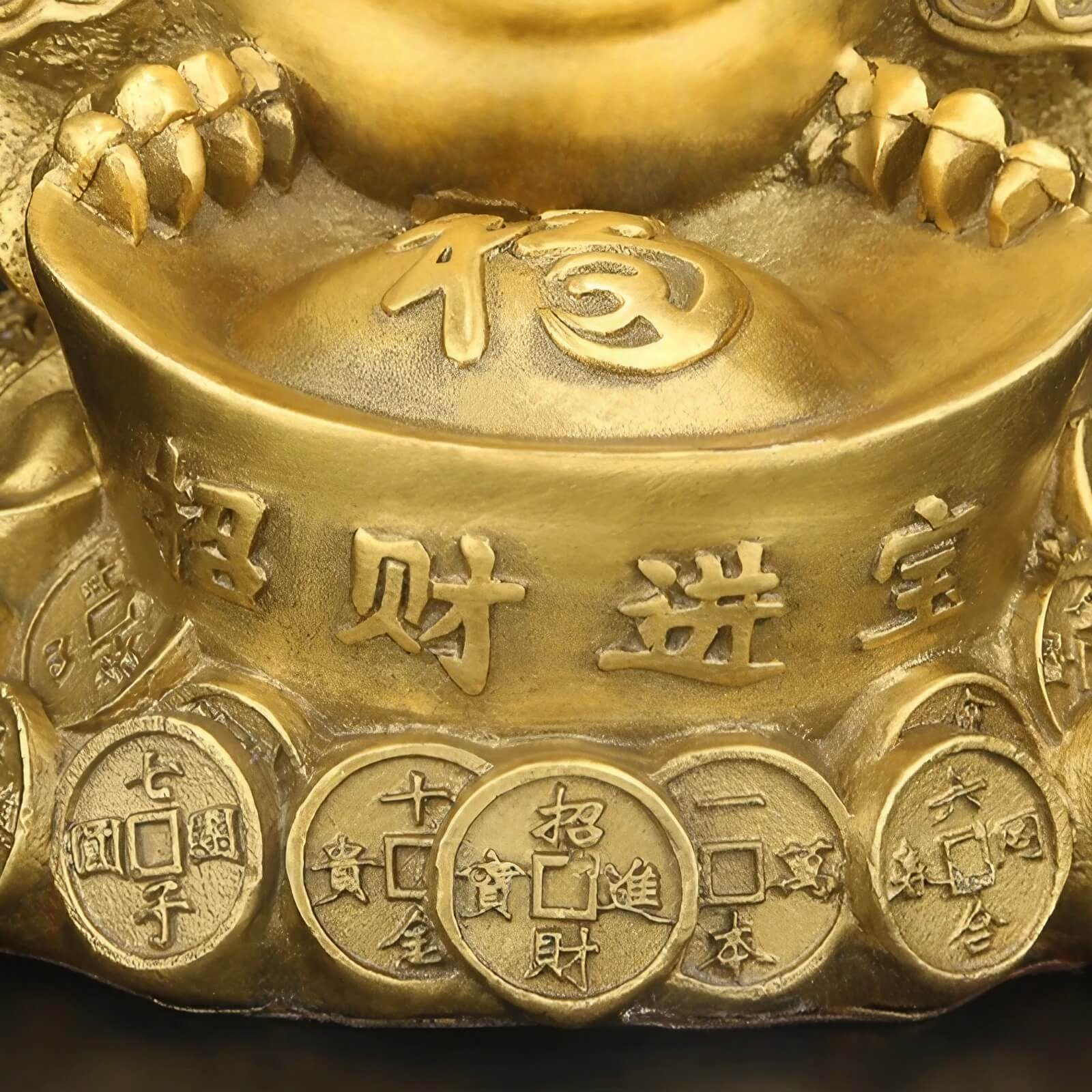 5.5″ Brass Money Frog Feng Shui Decor for Office Living Room