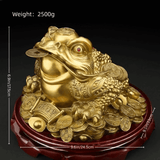 5.5″ Brass Money Frog Feng Shui Decor for Office Living Room