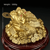 5.5″ Brass Money Frog Feng Shui Decor for Office Living Room